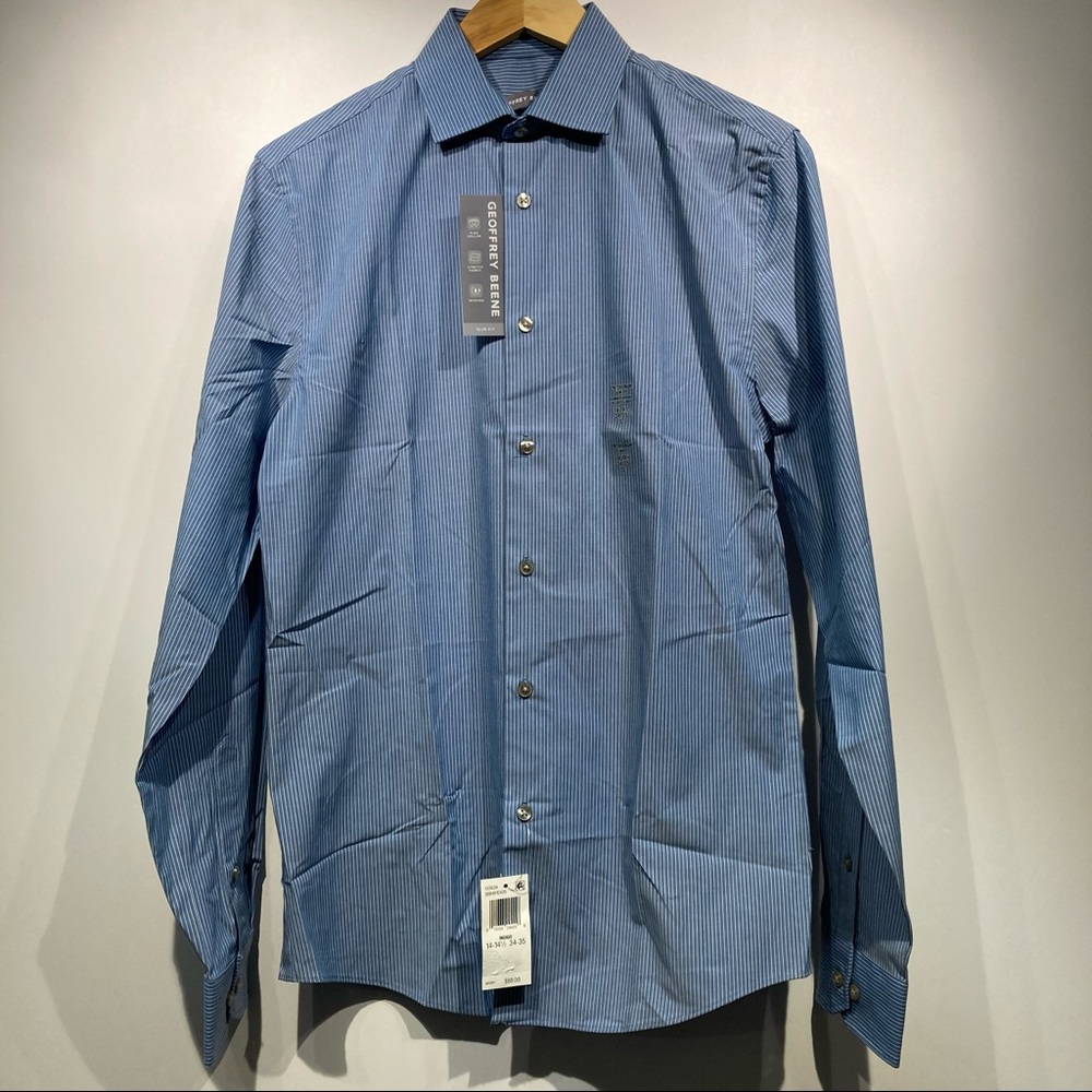 Geoffrey Beene 14-14.5, 34/35 Slim Fit Dress Shirt